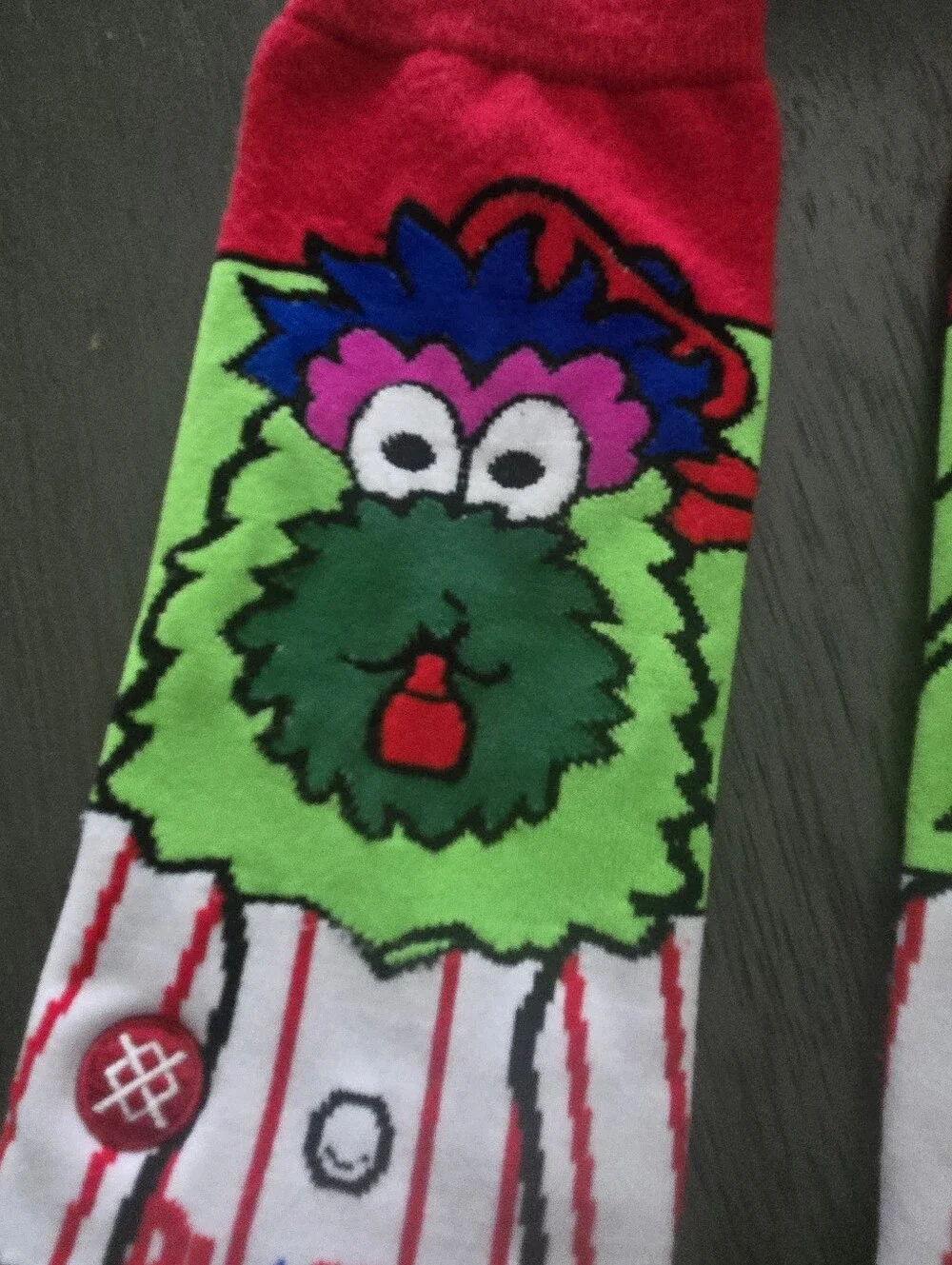 NEW Philadelphia Phillies Phillie Phanatic MLB Socks Mens Large L